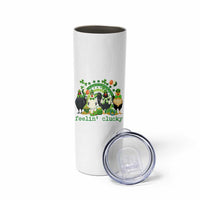 Funny St Patricks Day Chicken Shamrock Skinny Tumbler Feelin Clucky Hen Lucky Clover Pun Irish Humor