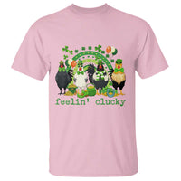 Funny St Patricks Day Chicken Shamrock T Shirt Feelin Clucky Hen Lucky Clover Pun Irish Humor