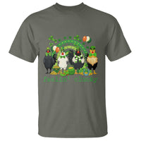 Funny St Patricks Day Chicken Shamrock T Shirt Feelin Clucky Hen Lucky Clover Pun Irish Humor