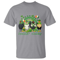 Funny St Patricks Day Chicken Shamrock T Shirt Feelin Clucky Hen Lucky Clover Pun Irish Humor