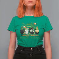 Funny St Patricks Day Chicken Shamrock T Shirt For Women Feelin Clucky Hen Lucky Clover Pun Irish Humor