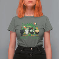 Funny St Patricks Day Chicken Shamrock T Shirt For Women Feelin Clucky Hen Lucky Clover Pun Irish Humor