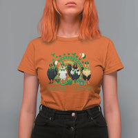 Funny St Patricks Day Chicken Shamrock T Shirt For Women Feelin Clucky Hen Lucky Clover Pun Irish Humor