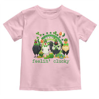 Funny St Patricks Day Chicken Shamrock Toddler T Shirt Feelin Clucky Hen Lucky Clover Pun Irish Humor