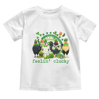 Funny St Patricks Day Chicken Shamrock Toddler T Shirt Feelin Clucky Hen Lucky Clover Pun Irish Humor
