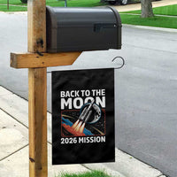 Back to the Moon 2026 Mission Garden Flag Retro Rocket Launch Lunar Orbit Space Enthusiasts