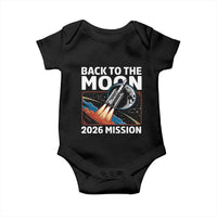 Back to the Moon 2026 Mission Baby Onesie Retro Rocket Launch Lunar Orbit Space Enthusiasts