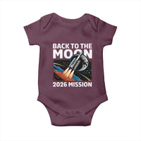 Back to the Moon 2026 Mission Baby Onesie Retro Rocket Launch Lunar Orbit Space Enthusiasts