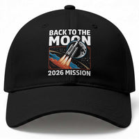 Back to the Moon 2026 Mission Baseball Cap Retro Rocket Launch Lunar Orbit Space Enthusiasts