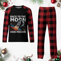 Back to the Moon 2026 Mission Plaid Pajama Set Retro Rocket Launch Lunar Orbit Space Enthusiasts