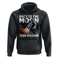 Back to the Moon 2026 Mission Hoodie Retro Rocket Launch Lunar Orbit Space Enthusiasts