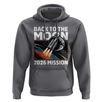 Back to the Moon 2026 Mission Hoodie Retro Rocket Launch Lunar Orbit Space Enthusiasts
