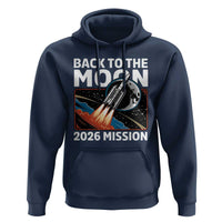 Back to the Moon 2026 Mission Hoodie Retro Rocket Launch Lunar Orbit Space Enthusiasts
