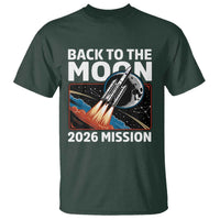 Back to the Moon 2026 Mission T Shirt Retro Rocket Launch Lunar Orbit Space Enthusiasts