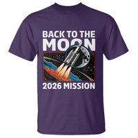 Back to the Moon 2026 Mission T Shirt Retro Rocket Launch Lunar Orbit Space Enthusiasts