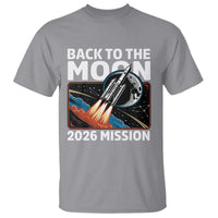 Back to the Moon 2026 Mission T Shirt Retro Rocket Launch Lunar Orbit Space Enthusiasts