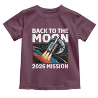 Back to the Moon 2026 Mission Toddler T Shirt Retro Rocket Launch Lunar Orbit Space Enthusiasts