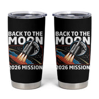Back to the Moon 2026 Mission Tumbler Cup Retro Rocket Launch Lunar Orbit Space Enthusiasts