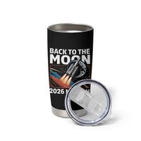 Back to the Moon 2026 Mission Tumbler Cup Retro Rocket Launch Lunar Orbit Space Enthusiasts