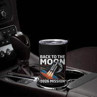Back to the Moon 2026 Mission Tumbler Cup Retro Rocket Launch Lunar Orbit Space Enthusiasts