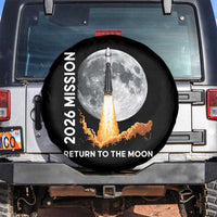 2026 Return to the Moon Mission Spare Tire Cover Realistic Rocket Launch Lunar Graphic Space Exploration