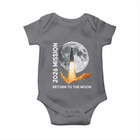 2026 Return to the Moon Mission Baby Onesie Realistic Rocket Launch Lunar Graphic Space Exploration