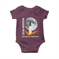2026 Return to the Moon Mission Baby Onesie Realistic Rocket Launch Lunar Graphic Space Exploration