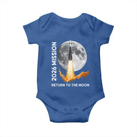 2026 Return to the Moon Mission Baby Onesie Realistic Rocket Launch Lunar Graphic Space Exploration