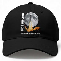 2026 Return to the Moon Mission Baseball Cap Realistic Rocket Launch Lunar Graphic Space Exploration