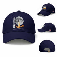 2026 Return to the Moon Mission Baseball Cap Realistic Rocket Launch Lunar Graphic Space Exploration