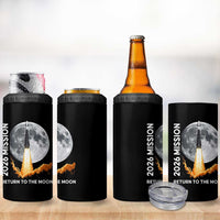 2026 Return to the Moon Mission 4 in 1 Can Cooler Tumbler Realistic Rocket Launch Lunar Graphic Space Exploration