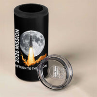 2026 Return to the Moon Mission 4 in 1 Can Cooler Tumbler Realistic Rocket Launch Lunar Graphic Space Exploration