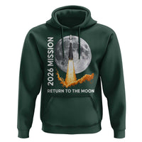 2026 Return to the Moon Mission Hoodie Realistic Rocket Launch Lunar Graphic Space Exploration