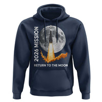 2026 Return to the Moon Mission Hoodie Realistic Rocket Launch Lunar Graphic Space Exploration