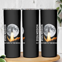 2026 Return to the Moon Mission Skinny Tumbler Realistic Rocket Launch Lunar Graphic Space Exploration