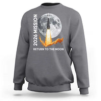 2026 Return to the Moon Mission Sweatshirt Realistic Rocket Launch Lunar Graphic Space Exploration