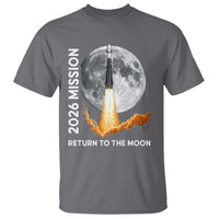 2026 Return to the Moon Mission T Shirt Realistic Rocket Launch Lunar Graphic Space Exploration