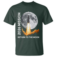 2026 Return to the Moon Mission T Shirt Realistic Rocket Launch Lunar Graphic Space Exploration