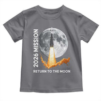 2026 Return to the Moon Mission Toddler T Shirt Realistic Rocket Launch Lunar Graphic Space Exploration