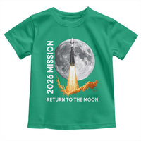 2026 Return to the Moon Mission Toddler T Shirt Realistic Rocket Launch Lunar Graphic Space Exploration