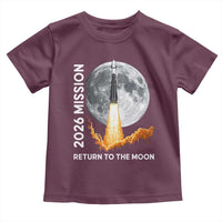 2026 Return to the Moon Mission Toddler T Shirt Realistic Rocket Launch Lunar Graphic Space Exploration