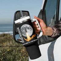 2026 Return to the Moon Mission Tumbler With Handle Realistic Rocket Launch Lunar Graphic Space Exploration