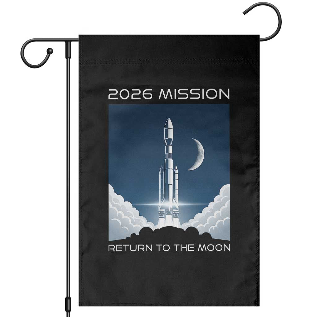 Future Lunar Mission 2026 Garden Flag Rocket Launch Lunar Orbit Space Exploration