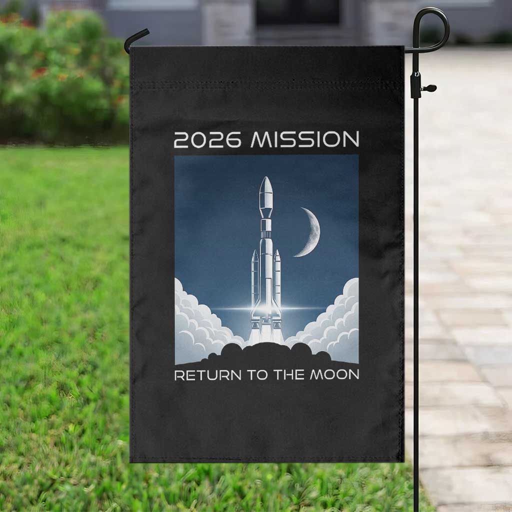 Future Lunar Mission 2026 Garden Flag Rocket Launch Lunar Orbit Space Exploration
