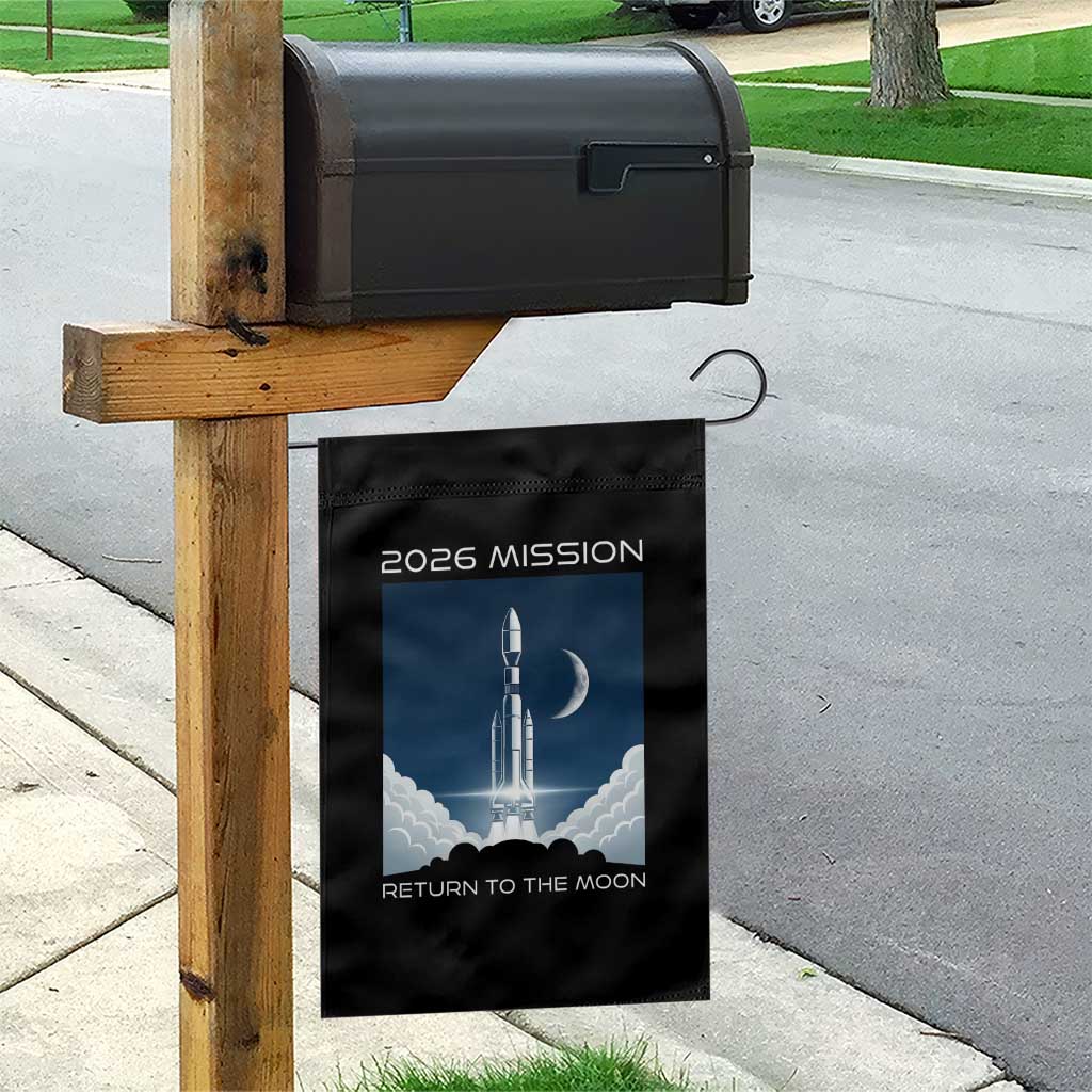 Future Lunar Mission 2026 Garden Flag Rocket Launch Lunar Orbit Space Exploration