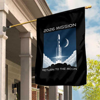 Future Lunar Mission 2026 Garden Flag Rocket Launch Lunar Orbit Space Exploration