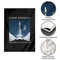 Future Lunar Mission 2026 Garden Flag Rocket Launch Lunar Orbit Space Exploration