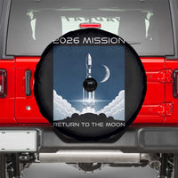 Future Lunar Mission 2026 Spare Tire Cover Rocket Launch Lunar Orbit Space Exploration