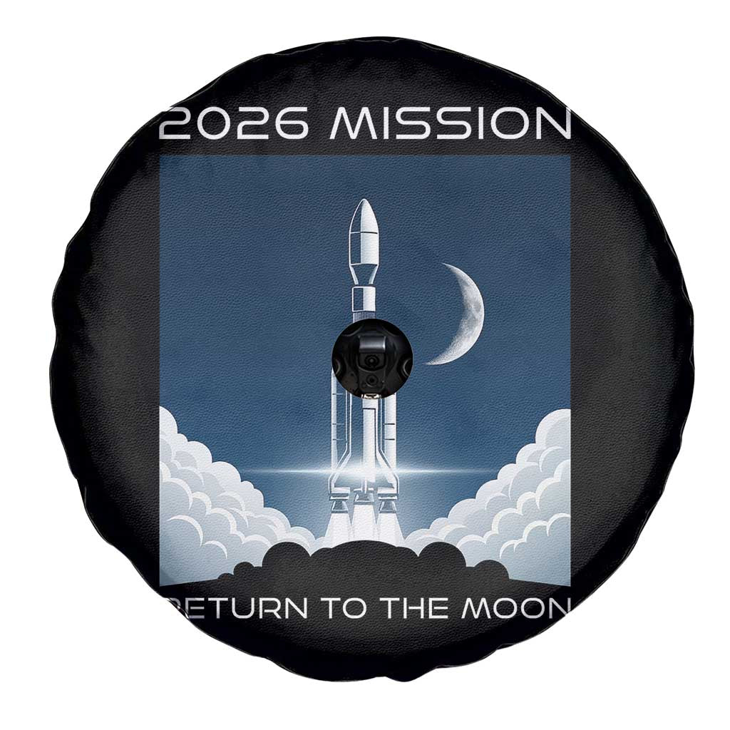 Future Lunar Mission 2026 Spare Tire Cover Rocket Launch Lunar Orbit Space Exploration