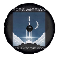 Future Lunar Mission 2026 Spare Tire Cover Rocket Launch Lunar Orbit Space Exploration